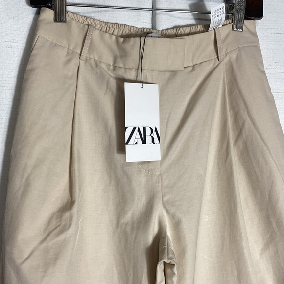 Zara Straight Cut Pleated Pants Size S - Picture 4 of 9